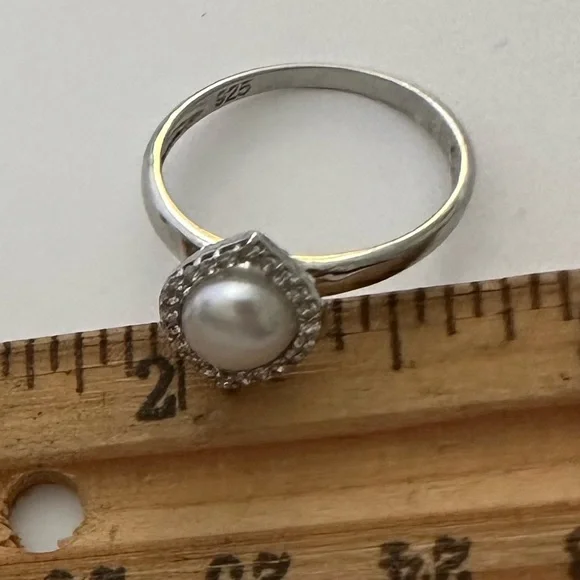 925 silver pearl ring trending - Picture 3 of 4